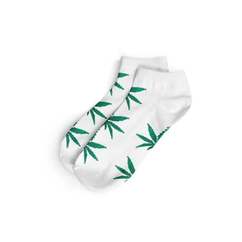 Calcetines cannabis blancos cortos